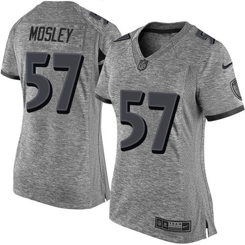 Nike Ravens #57 C.J. Mosley Gray Women's Stitched NFL Limited Gridiron Gray Jersey